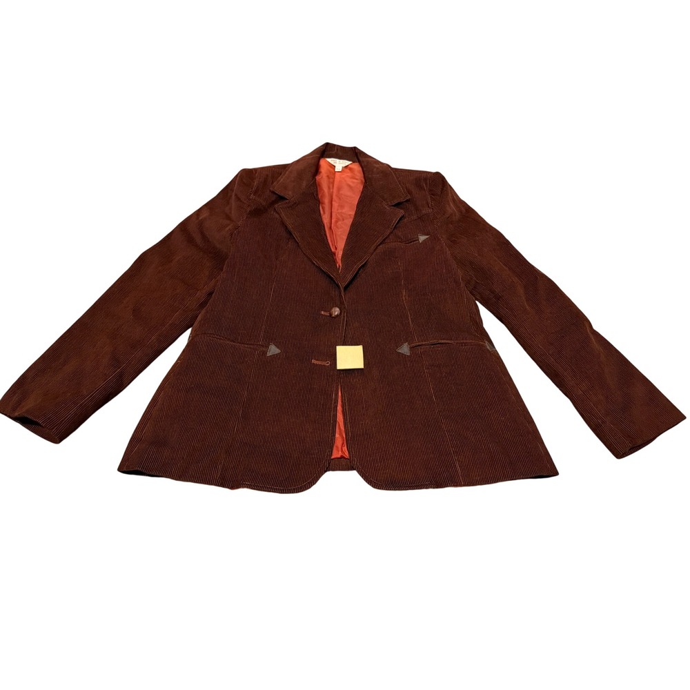 Vintage Country Craft Brown Corduroy Western Blazer Jacket Womens 15/16 RN 52469